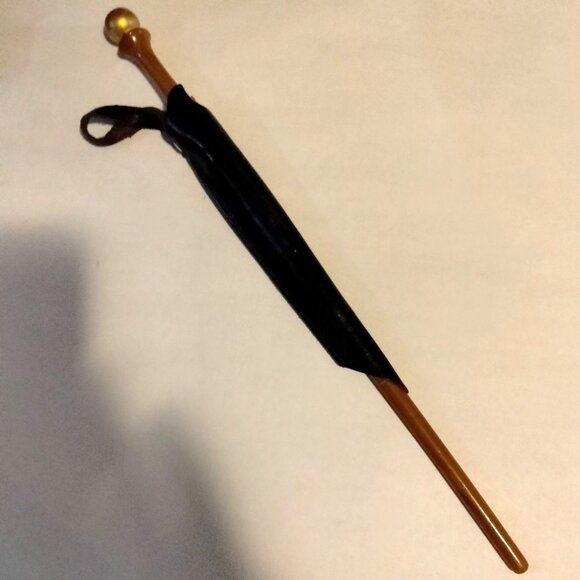 Wooden Wand 15 inch Black Leather Sleeve Harry Potter Halloween Costume Prop - Picture 1 of 4